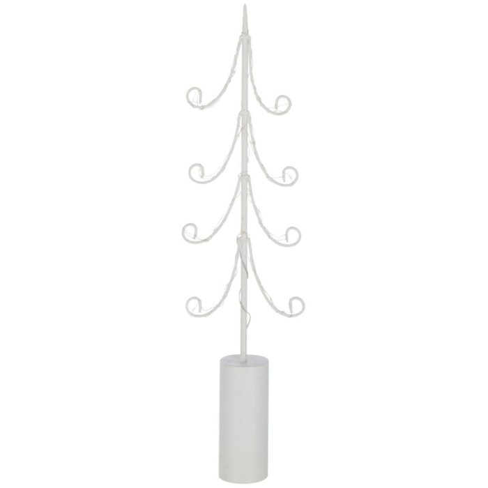 J-Line décoration Sapin - acier - blanc - medium - LED