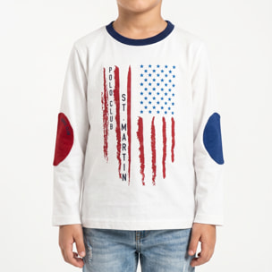 T-shirt maniche lunghe con stampa logo