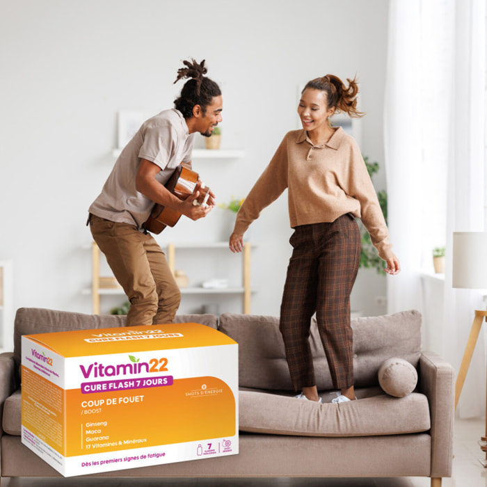 VITAMIN 22 - Cure Flash 7 jours - Formule exclusive coup de fouet - Vitamines + Minéraux + Oligo-éléments - Etui 7 flacons unidoses de 30ml