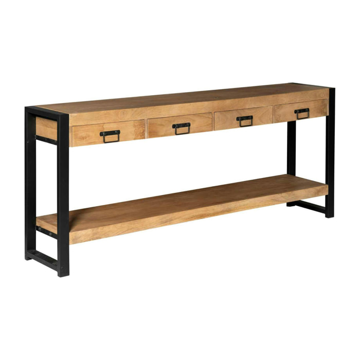 Console XXL bois métal 180 cm MILORA