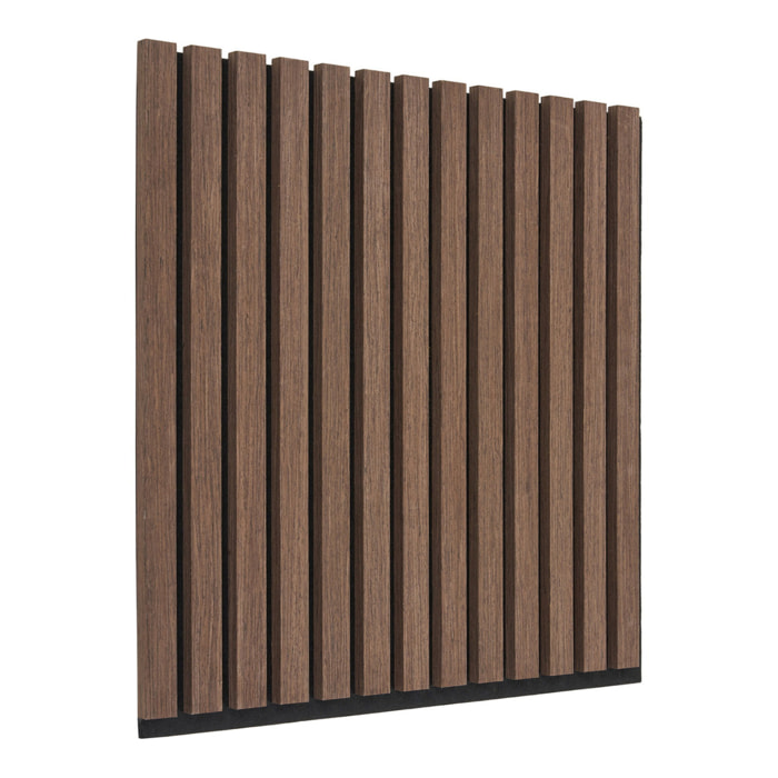 Set 2 pannelli acustici 52x52 cm effetto noce scuro