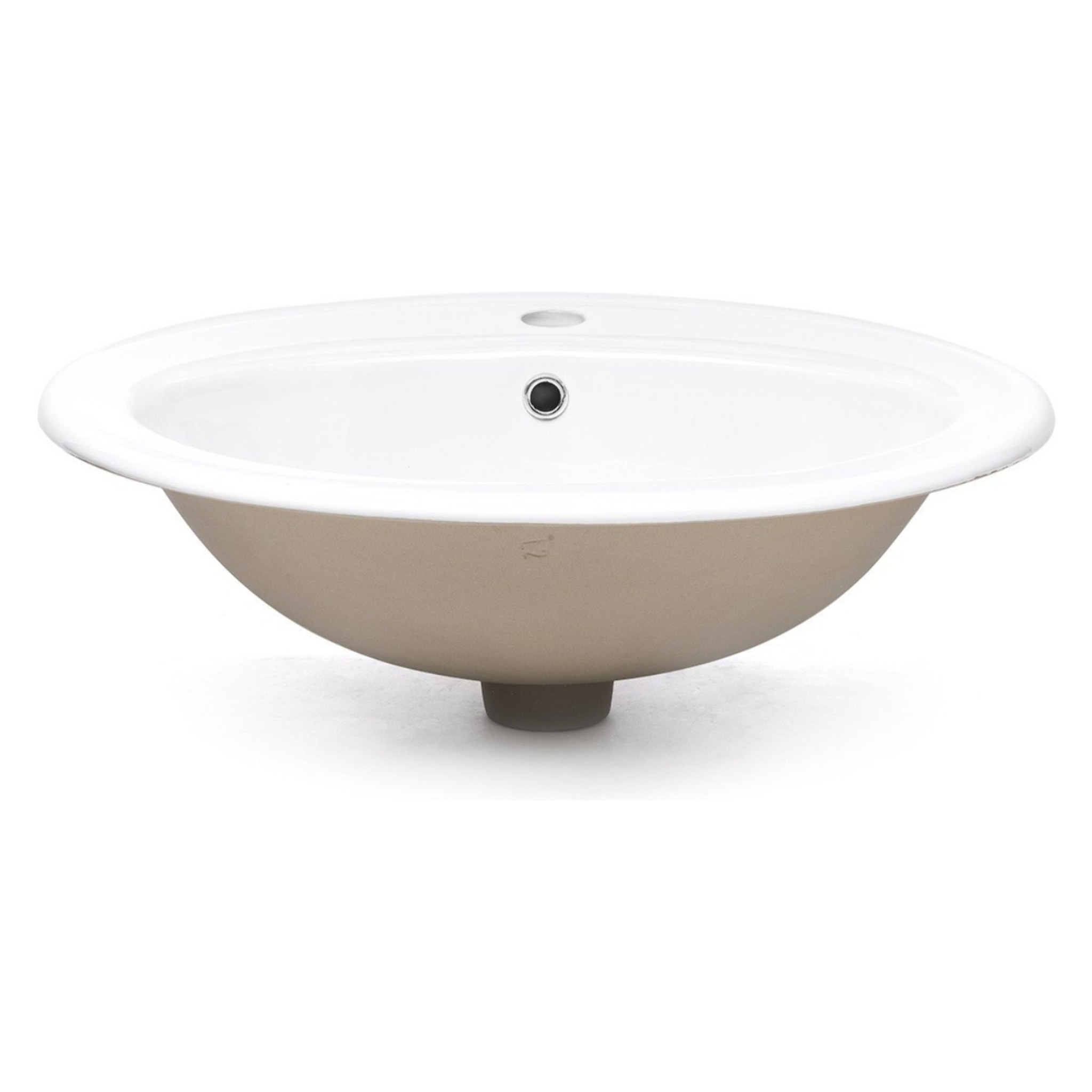 Vasque à encastrer Multi 55 x 47,5 cm en céramique, 1 trou robinet centré, blanc (1690NEW)