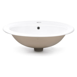 Vasque à encastrer Multi 55 x 47,5 cm en céramique, 1 trou robinet centré, blanc (1690NEW)
