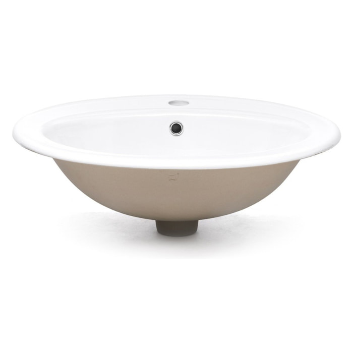 Vasque à encastrer Multi 55 x 47,5 cm en céramique, 1 trou robinet centré, blanc (1690NEW)