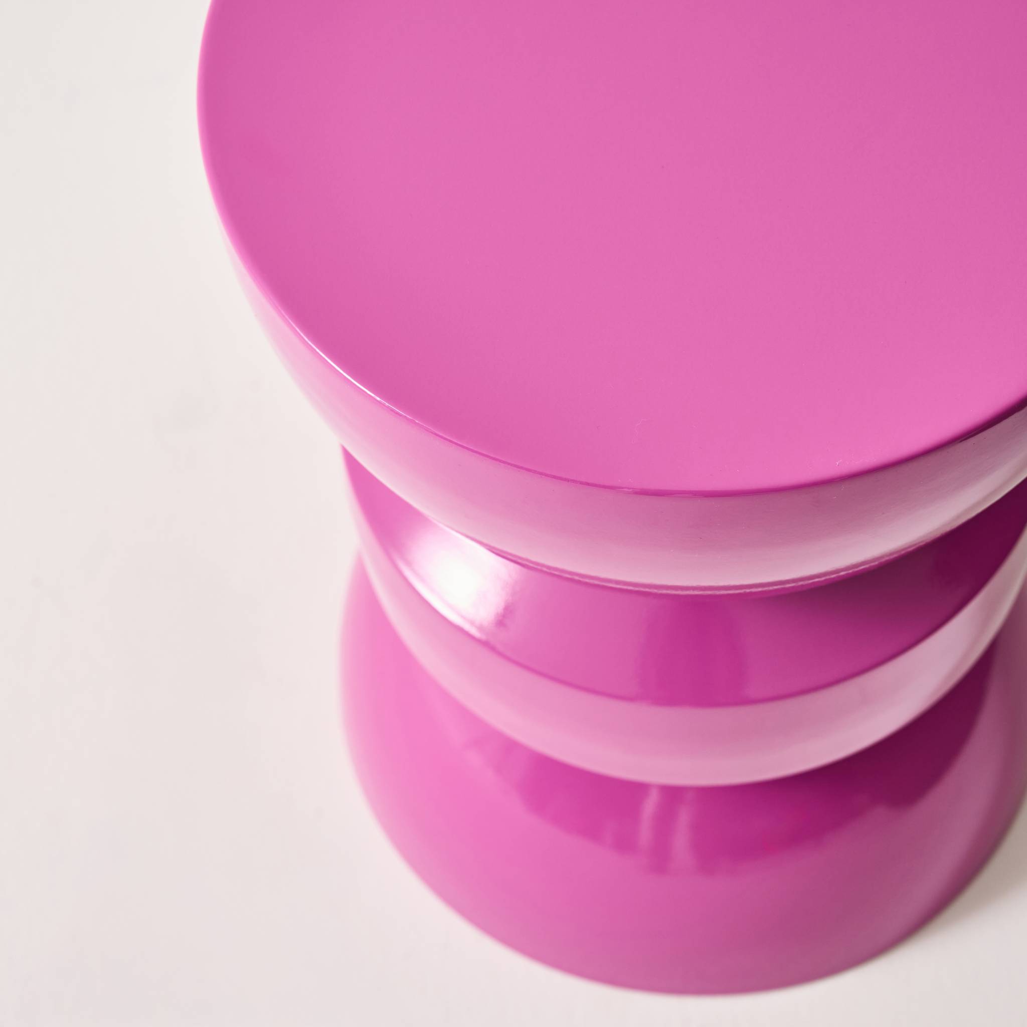 Table d'appoint, bout de canapé, table de chevet métal effet glossy Ø32 x H44,5cm ASSA