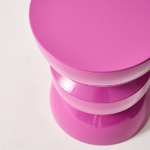 Table d'appoint, bout de canapé, table de chevet métal effet glossy Ø32 x H44,5cm ASSA