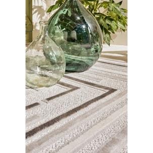 Tapis Loopin 334 gris 160x230 cm - Motif en relief - Indoor & Outdoor