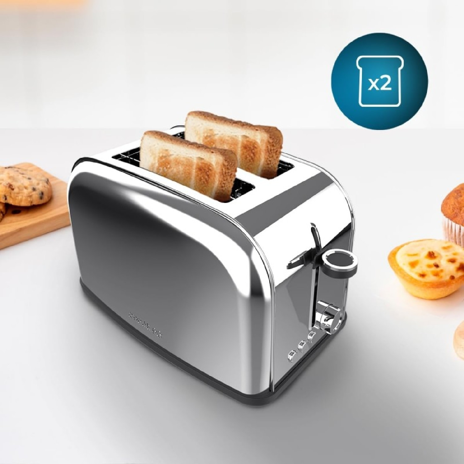 Cecotec Grille-pain vertical Toastin' time 850 Inox Lite