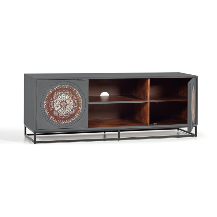Mueble TV de Madera de Mango 150 Cm Estilo Étnico Contemporáneo Industrial