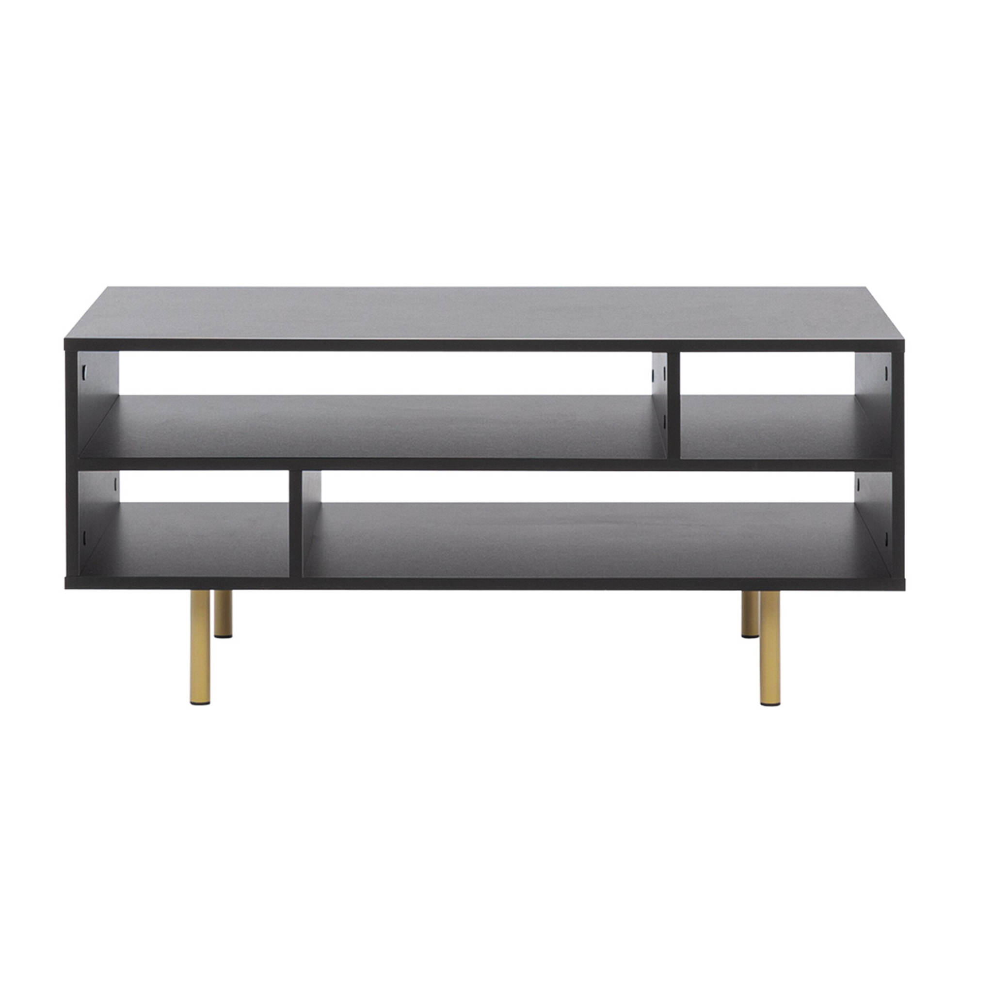 Monica - table basse - noir - 5 niches - 100 cm - Noir