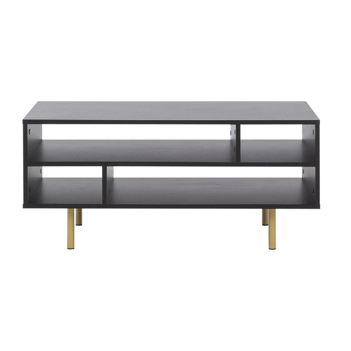 Monica - table basse - noir - 5 niches - 100 cm - Noir