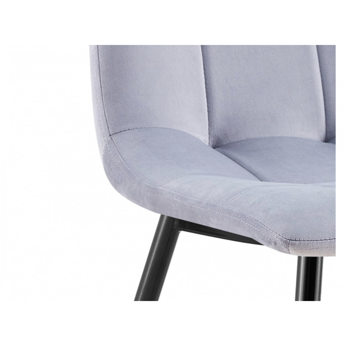 Chaise en velours avec piétement métal noir - 3 coloris - PAOLA