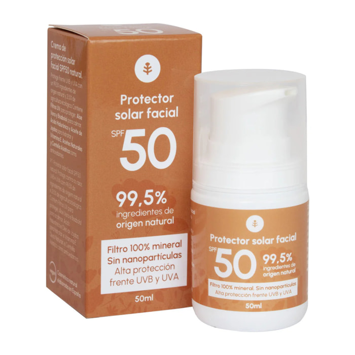 Crema de protección solar facial 100% mineral SPF50 Planeta Huerto 50 ml