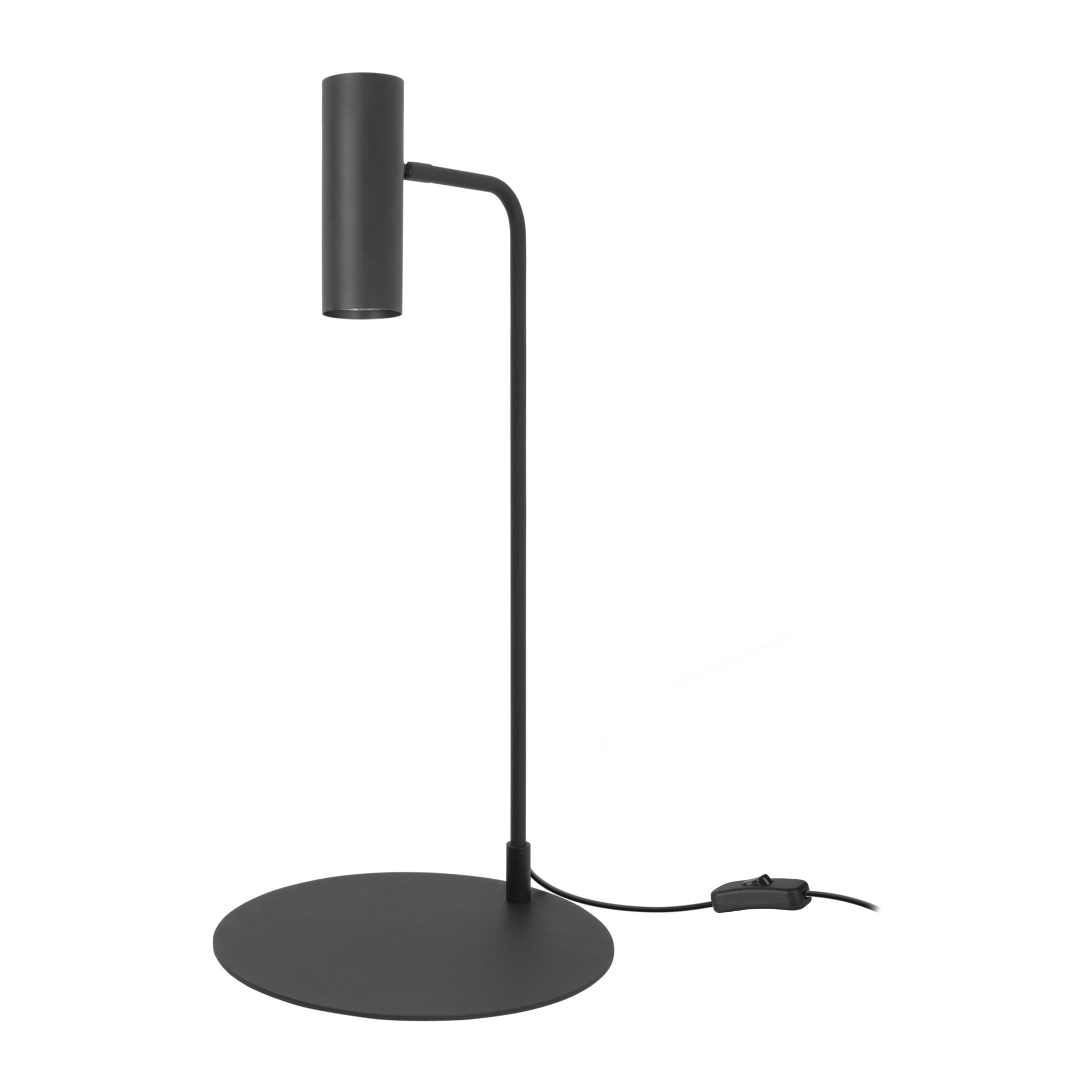 FORLIGHT Meds - Lámpara de Mesa de Metal Minimalista de Color Negro para Bombilla GU10 con Cabezal Orientable para Escritorio