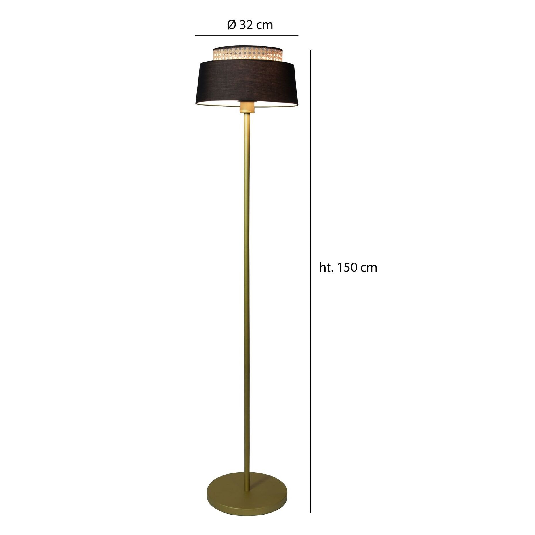 Lampadaire en métal noir et doré h150cm AVERO