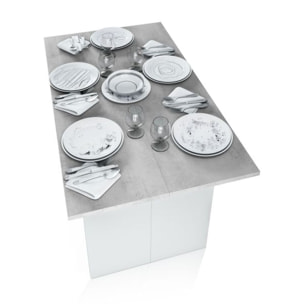 Mesa consola extensible Tavolo Blanco Artik (Blanco Mate) - Gris Cemento