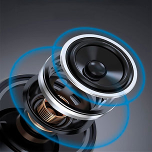 Altavoz portátil Bluetooth 5.3 con sonido potente, radio FM, diferentes conexiones, luces RGB y batería de 1200mAh.