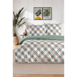 Parure housse de couette et taie(s) d'oreiller coton imprimé