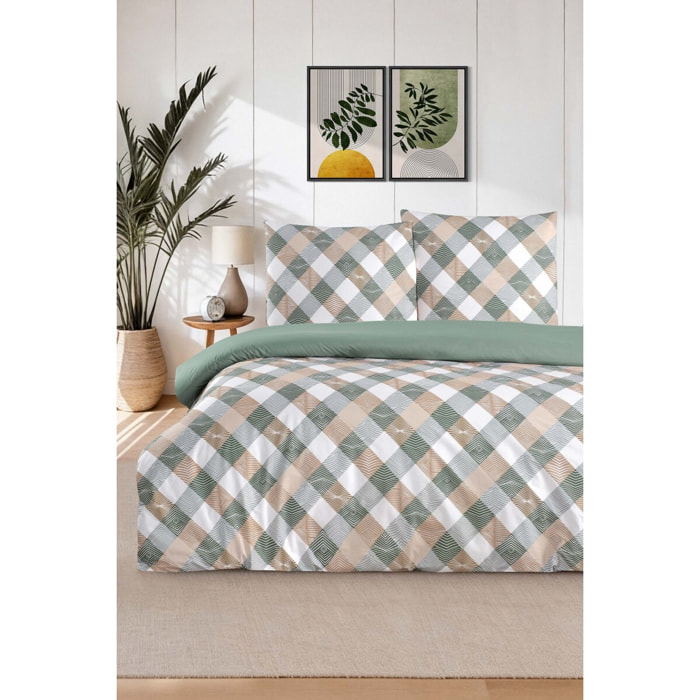 Parure housse de couette et taie(s) d'oreiller coton imprimé