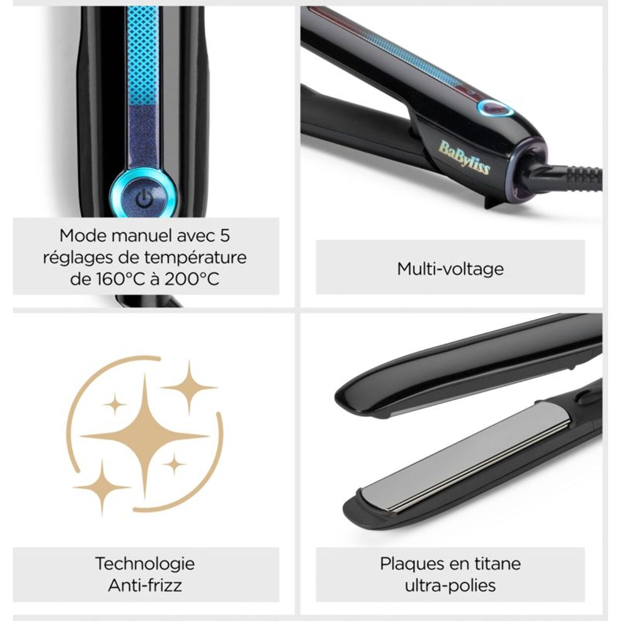 Lisseur BABYLISS à température auto-régulée ST490E