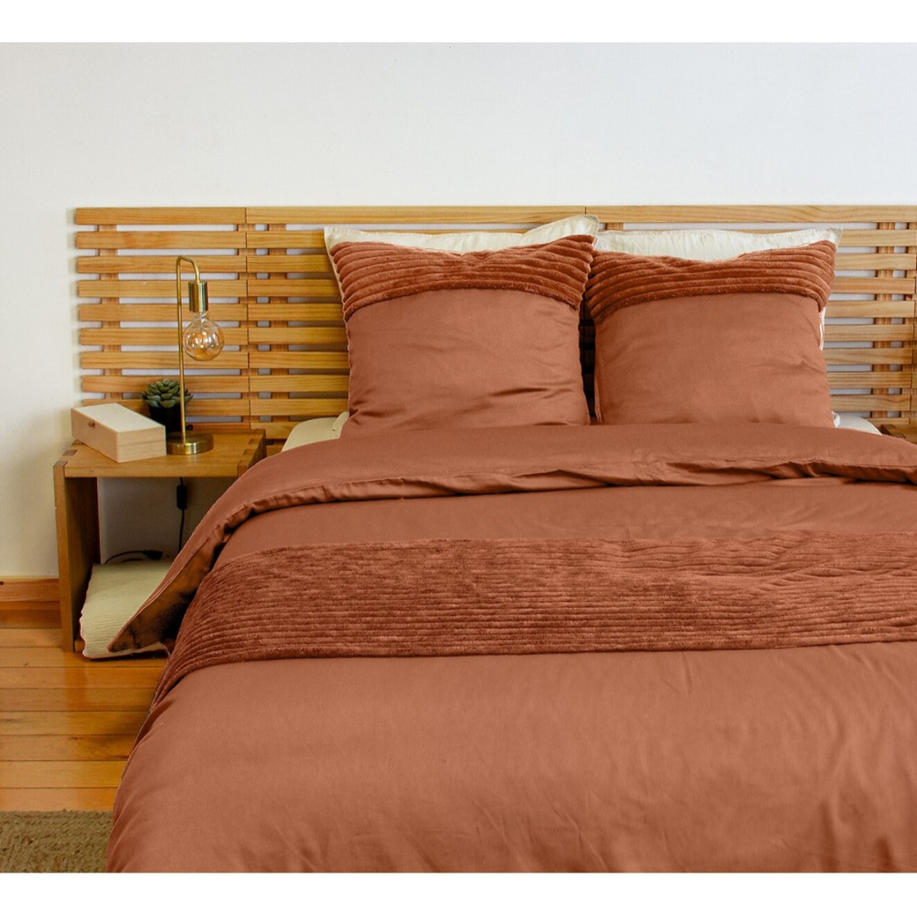Parure housse de couette 3pcs 100% microfibre_terre 220x240 cm