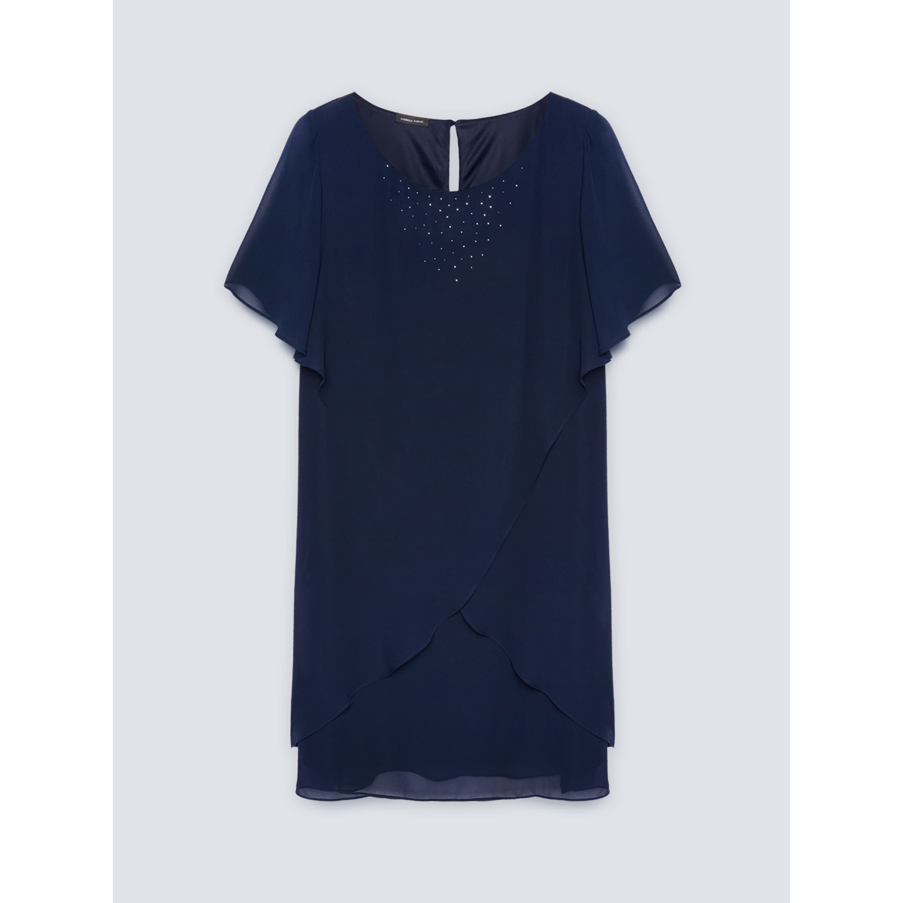 Fiorella Rubino - Vestido elegante con superposiciones. - Azul