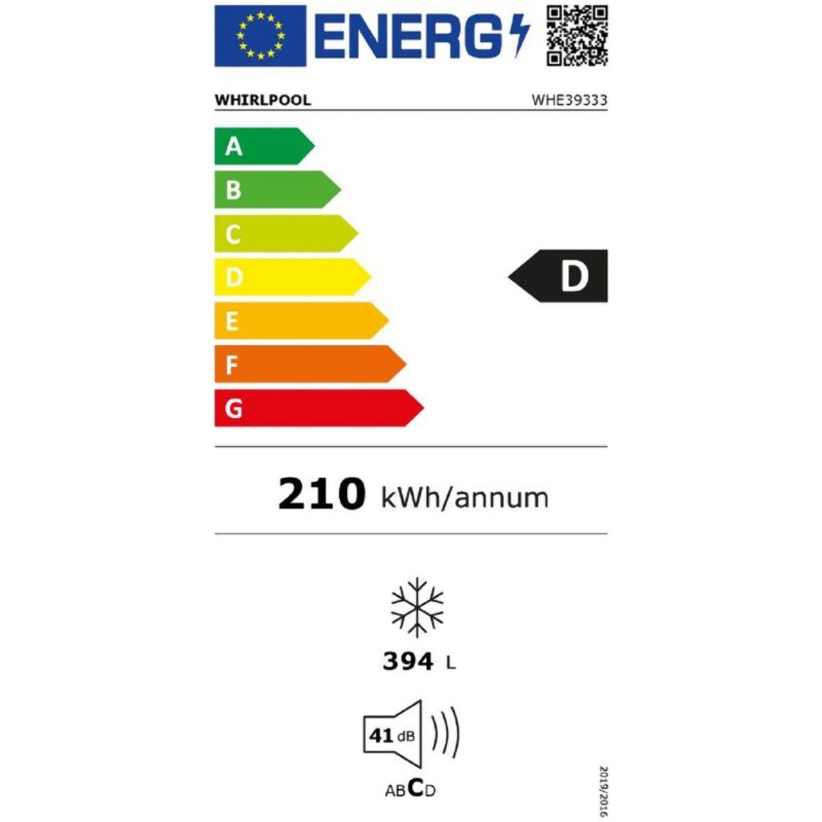 Congélateur coffre WHIRLPOOL WHE39333