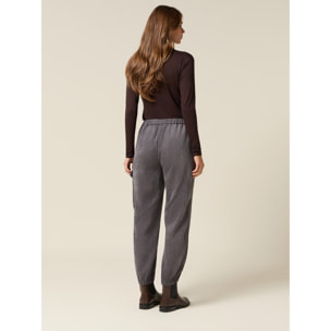 Oltre - Pantaloni cargo in velluto a coste - Grigio