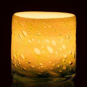 J-Line photophore Marbre - verre - vert/blanc - small