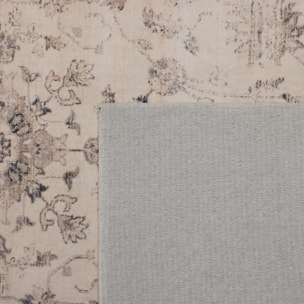 INKA - Tapis beige à poils courts doux à motif oriental