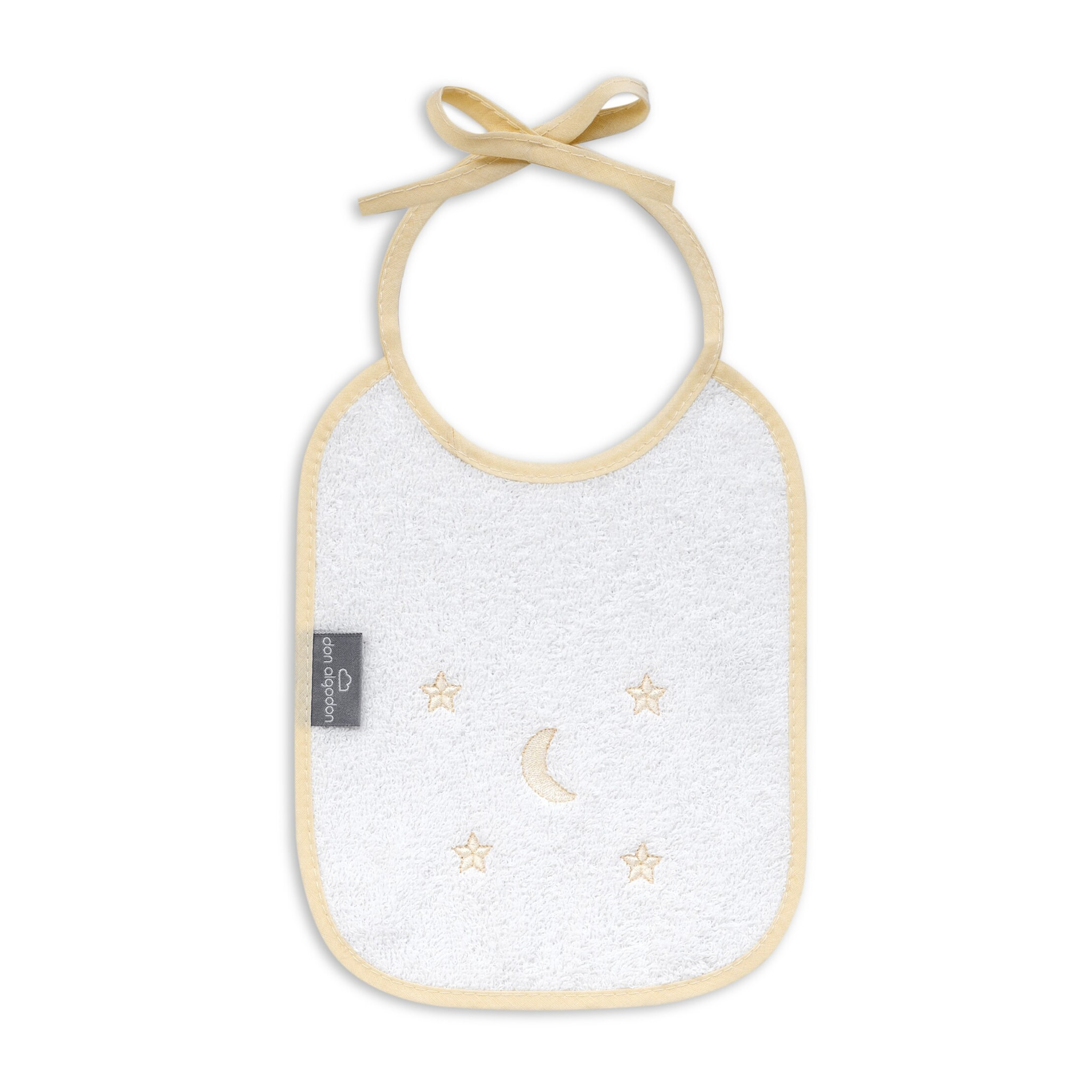 Pack 2 Baberos Don Algodon 20X25 Modelo Estrellas Luna Bco/Beig