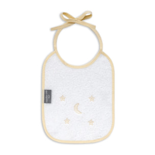 Pack 2 Baberos Don Algodon 20X25 Modelo Estrellas Luna Bco/Beig