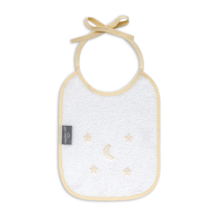 Pack 2 Baberos Don Algodon 20X25 Modelo Estrellas Luna Bco/Beig
