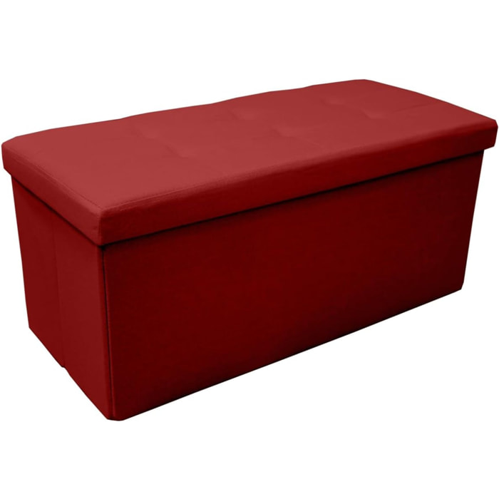 Pouf Contenitore, Puffo per Sedersi, Pouf Poggiapiedi, in Tessuto, Quadrato, 76X34X34 cm, Imbottito, Versatile, Facile da Pulire.