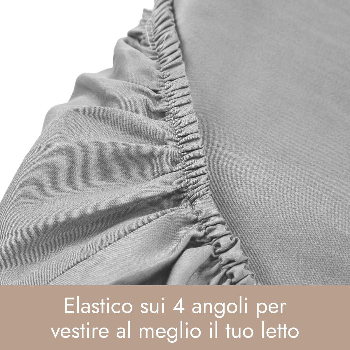 Intrecci Home Lenzuolo con Angoli, Lenzuolo Sotto in Raso di Puro Cotone Satin,Made in Italy, Morbidezza Suprema, Elegante e Confortevole, Tinta Unita