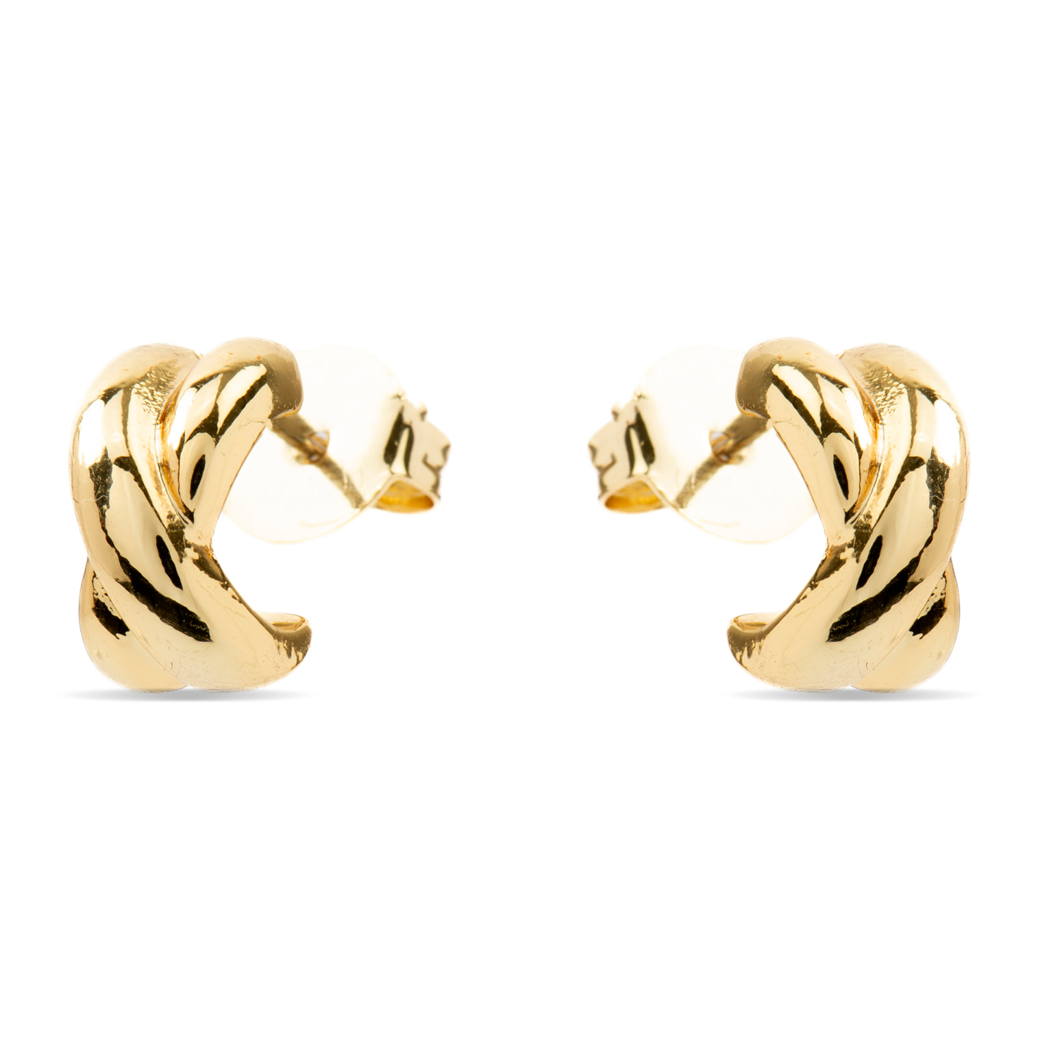 Pendientes acabados en oro amarillo de 18K