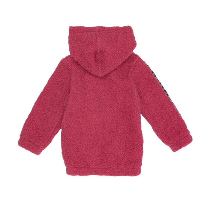 Giacca con cappuccio in sherpa Leone bambina Pink Girl