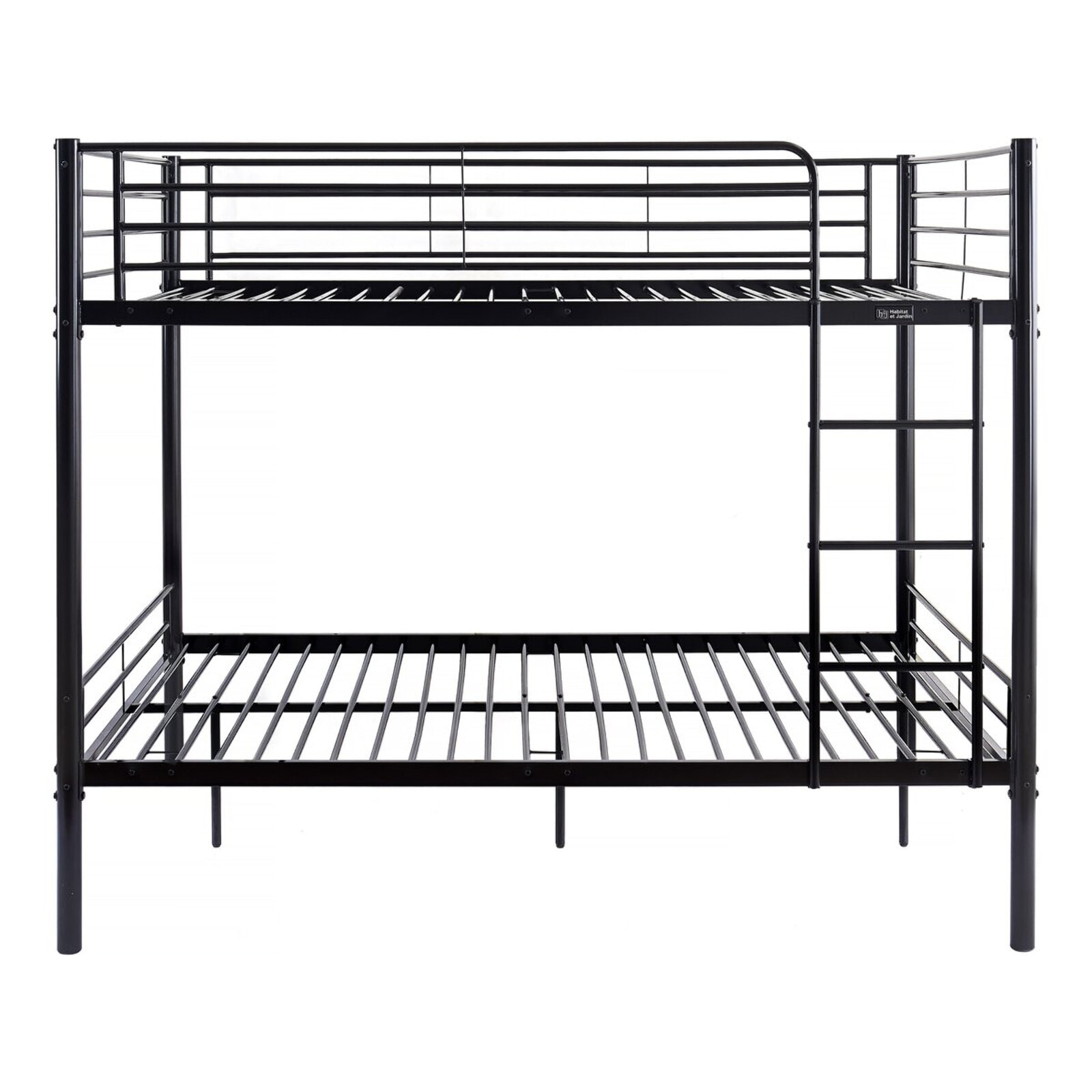 Lit superposé double "Adam" - Sommier inclus - 140 x 190 cm - Noir