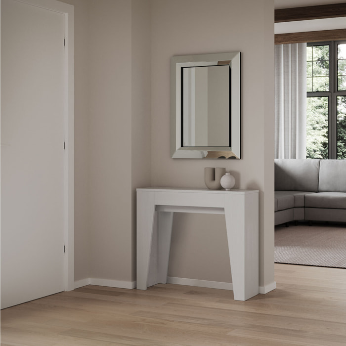 Console Extensible 90x25/181cm Narrow Frêne Blanc