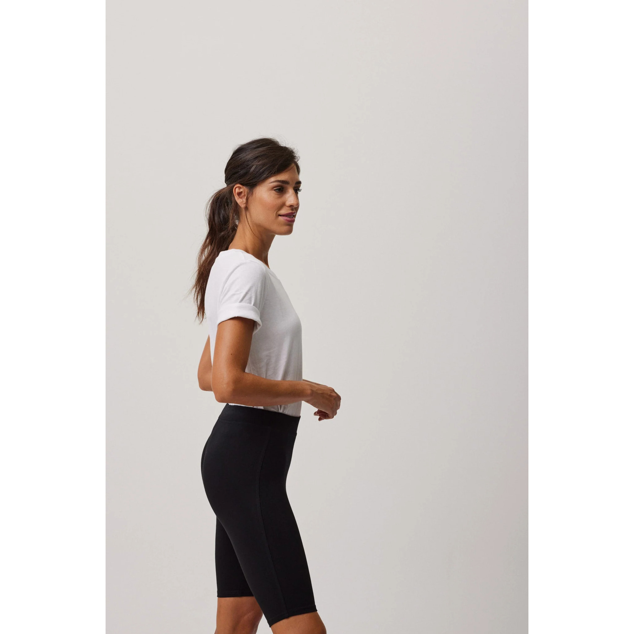 Leggings da motociclista in cotone nero basico