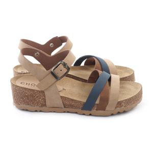 SANDALO BIO ZEPPA FASCE INCROCIATE BLU