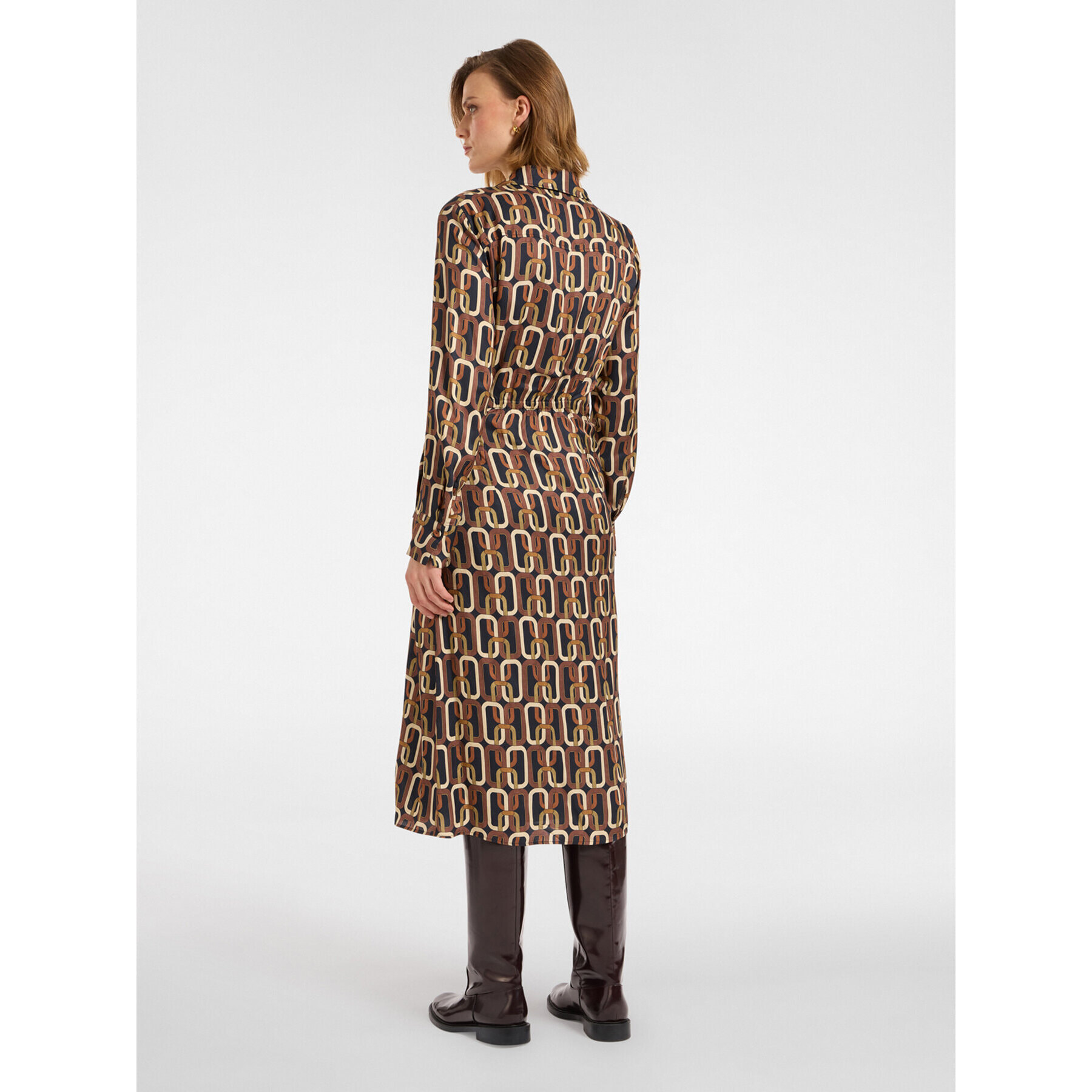 Elena Mirò - Wrap dress stampato - Marrone