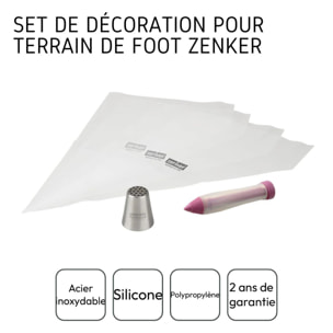 Set de poches à douilles, douille et stylo de décoration pour gâteaux Zenker Spécial Football