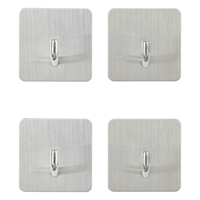 4 patères adhésives "Stiky" 4,5x2,7cm