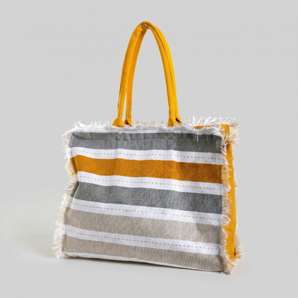 Borsa mare con pochette in cotone e poliestere - Multicolore
