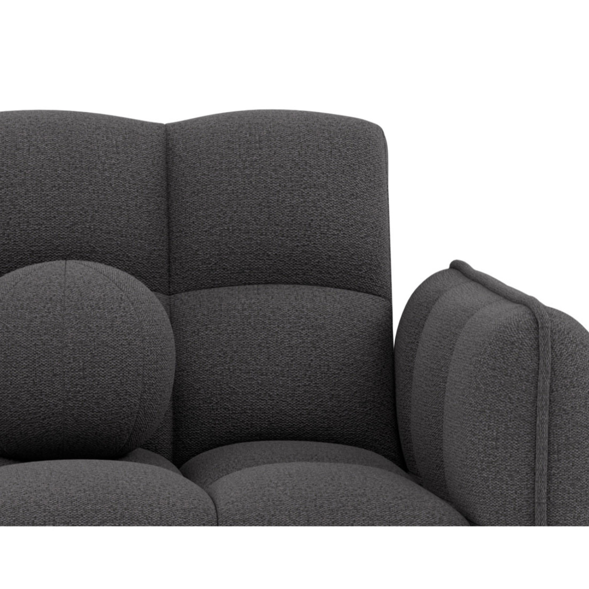 Adam - Canapé convertible clic-clac 2 places bubble en tissu texturé - Gris foncé