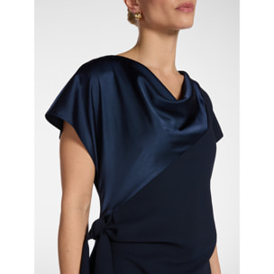 Elena Mirò - Vestido largo con nudo lateral - Azul