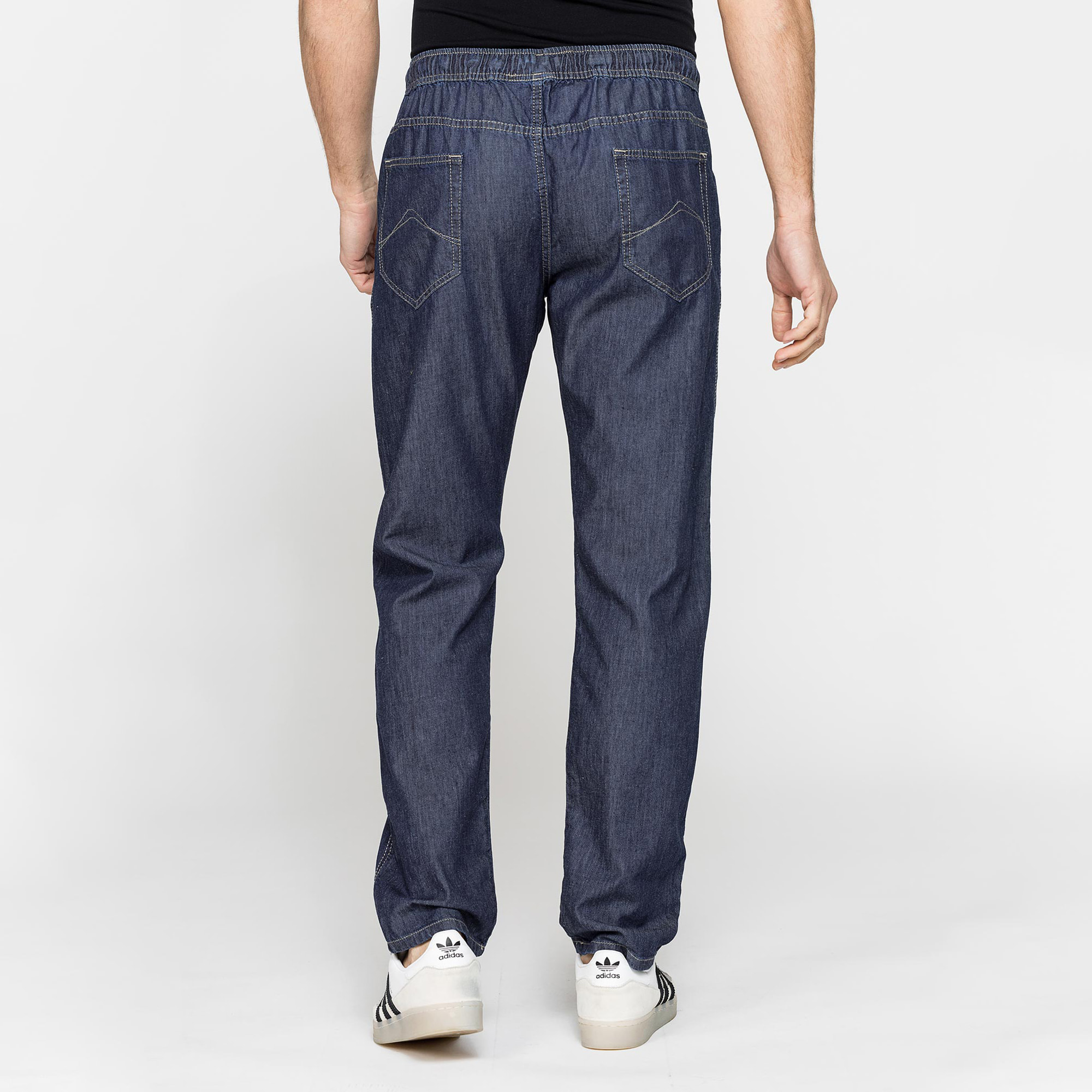 JOGGER JEANS IN DENIM LEGGERO CON ELASTICO IN VITA