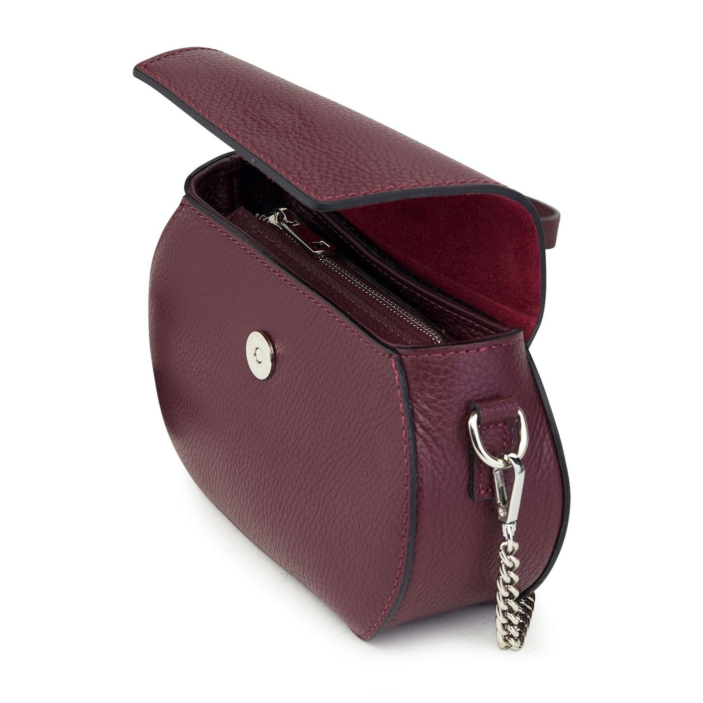 Borse Donna colore Bordeaux-in pelle Made in Italy 22x15x7cm