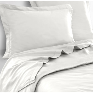 Drap plat 100 % percale de coton 80 fils_blanc